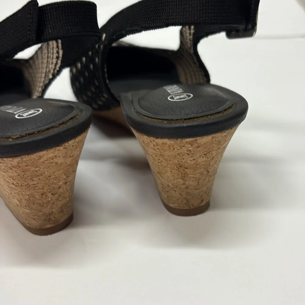 Vivaia Tamia Almond Toe Slingback Wedge Sandals Size EU 37 (US 6.5)